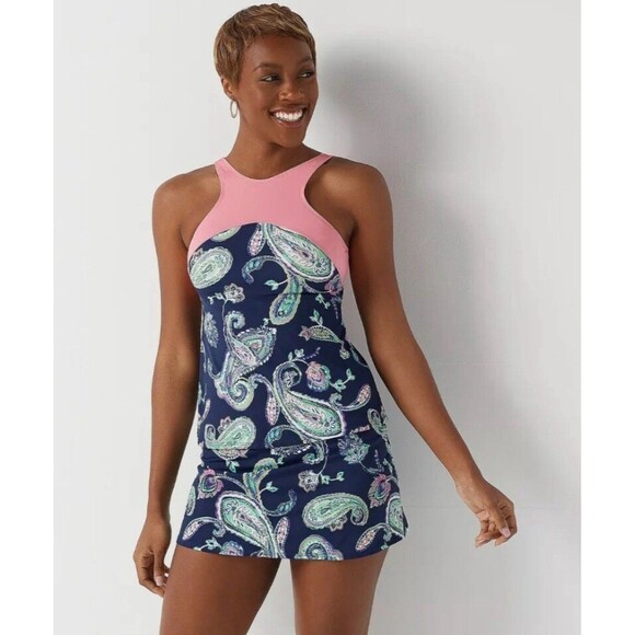 Denim & Co. Beach Paisley Tankini Wide Waistband Skirt - Colors - A375177 Modest - Picture 1 of 6